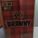 Brawny Tear-A-Square 3-Ply Paper Towels, 12 XL Family Rolls = 30 Regular Rolls, Strong, Absorbent, and Durable with 3 Sheet Sizes (Quarter, Half, Full)