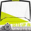 Franklin Sports Blackhawk Backyard Soccer Goal - Portable Pop Up Soccer Nets - Youth + Adult Folding Indoor + Outdoor Goals - Multiple Sizes + Colors