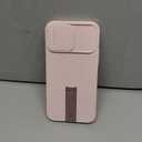 SURITCH for iPhone 13 Pro Max/12 Pro Max Case with Magnetic Camera Slide Cover and Adjustable Kickstand, Compatible with MagSafe, Shockproof Bumper Case Slim Protective Cover 6.7 Inch, Pink