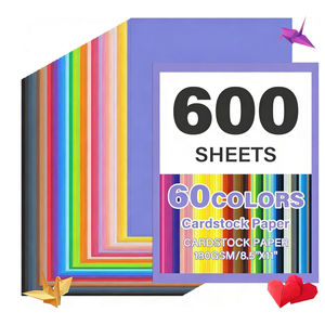 600-Sheets Colored Cardstock for Crafts: 50 Assorted Colors, 8.5" x 11", 65lb/180gsm, Colored Paper for Kids School Supplies, Party Decorations, DIY Crafts, for cri·cut Cutting