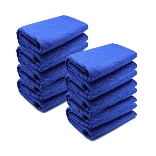 8 Pack Moving Blankets 40x72in Heavy Duty Padded Packing Blankets for Moving Shipping Protecting Furniture Professional Quilted Furniture Blankets for Moving Supplies
