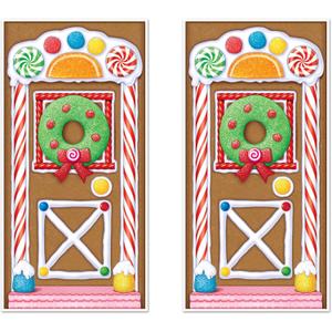 Beistle Gingerbread House Door Covers 2 Piece Christmas Party Supplies, Winter Dcor, 30" x 5', Multicolored
