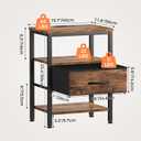 OLIXIS Nightstands Set of 2 with Charging Station, Bedside Tables with USB Ports and Fabric Drawer, Small Night Stand with Open Adjustable Shelf, Compact End Table for Bedroom, Rustic Brown