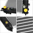 Aluminum Engine Oil Cooler Radiator for Chevy Silverado 1500/Tahoe 2007-2014 5.3L 6.0L 6.2L Direct Fit 13569 Radiator Replacement with Oil Cooler Leak Proof Multi-Louvered Fins