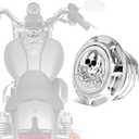 Motorcycle Gas Tank Cap Fit for Harley Sportster 1200 883, Softail, Road King, Iron 883 1200, Freewheeler, Forty Eight, Fat Boy, Dyna | Skull Pattern Fuel Tank Cove (Chrome Black)