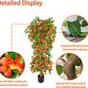 Artificial Bougainvillea Tree -5FT Faux Bougainvillea Tree with Realistic Flowers, Tall Fake Fall Flower Tree for Indoor or Outdoor Decor, Silk Floral Plant for Living Room, Porch, Garden (Orange)