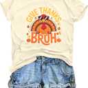 Thanksgiving Shirts Women Turkey Shirt: Thankful Teacher Family Friends Thanksgiving Top Fall Pumkin Short Sleeve Tee (X-Large, Apricot)