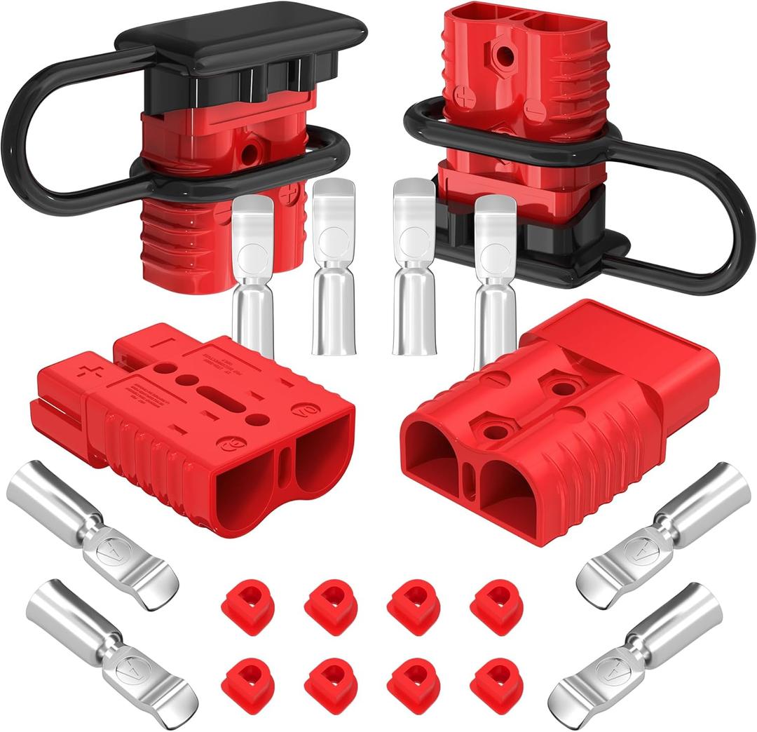 Battery Quick Disconnect Connector 175A, 12V Battery Quick Connect Cable Connector 1/0 AWG for Car Winch Forklift - 4 Pack