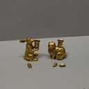 Sliner 2 Set Easter Bunny Candle Holders Rabbit Gold Taper Decorations, Vintage Rustic Candlesticks Pedestal, Centerpieces Decor for Candle Fireplace Mantle Dining Table Gifts Crafts