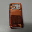 Meifigno for iPhone 17 Pro Wallet Case (Holds 3-4 Cards & Cash), Built-in Mirror & Kickstand, [Surround Raised Lens Protection] for iPhone 17 Pro Case with Card Holder for Women (6.3 inch), Orange