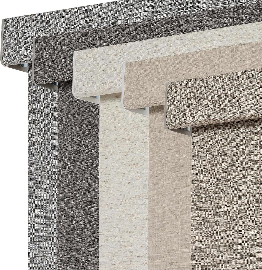 Persilux Blackout Roller Shades for Window Blinds,Cordless,Linen Fabric,Thermal Insulated Fabric UV Protection Shades for Home,Office,Bedroom,Door,Blackout-Light Brown,28" W X 72" H