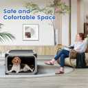 Dog Crate,36x25x25 Inch Large Dog Crate for Large or Medium Dogs, Portable and Foldable Design of Dog Cage, Perfect for Travel or Home Use, Dog Kennel with 3-Door and Durable Mesh Windows, Light Grey