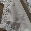 EHouseHome Faux Linen Tablecloth with Lace Trim - Waterproof/Spill Proof/Stain Resistant/Wrinkle Free/Oil Proof - for Banquet, Parties,Dinner,Kitchen,Wedding,Holiday,Nature, Square 52X52Inch