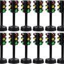 12pcs Sound Child Traffic and Play, Light Sand Learning Signs: Model Signs Signals Party Mini Toddler Toy, Educational Early Lights Red Favors Lamp Pretend Toy