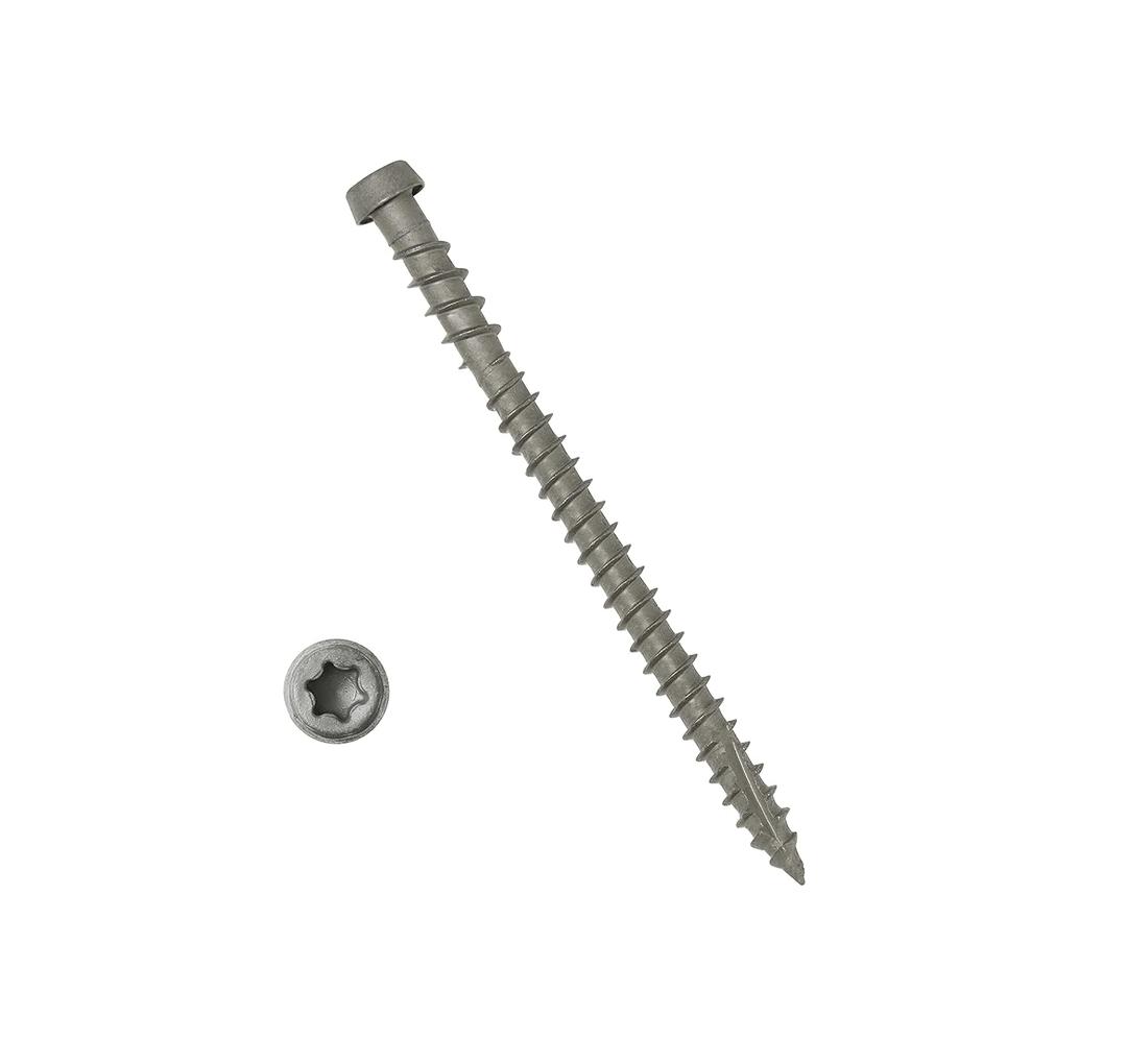 Coated Composite Deck Screws #10 x 2-3/4, Self Tapping Wood Screws and Deck Screws with Torx T20 Star Drive, Type 17 Point, Flat Head, 1 Free Bit Included (Gray, 350), by YYL FASTENER