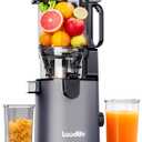 Cold Press Juicer Machine, 5.9" Wide Feed Chute Juice Extractor, 80 oz Large Hopper, Easy to Clean & High Juice Yield, BPA Free, Slow Masticating Juicer for Whole Fruits & Vegetables (Pearl Grey)