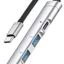 2 x USB C Hub 3.0 4-Port, USB Multiple Hub Data Splitter Extender with USB-C Power/Data Port, for MacBook Pro/Air, foriPhone15/Pro/Plus/Max, foriPad ProLaptop, PC, PS4/5, Keyborad, Mouse