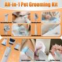 AIRROBO Dog Grooming Vacuum and Kit with Clipper Nail Trimmer Grinder, 12000Pa Pet Vacuum for Shedding Grooming, 2L Large Capacity Dog Hair Vacuum with 8 Pet Grooming Tools, PG100 Plus (Light Gray-8-in-1)