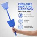Improved Fly and Bug Swatter w/Integrated Cover, Flexible Bug Smasher for Flies and Bugs Swatting, Surface-Friendly Design, Adjustable Racket Handle - Fly Swatter for Indoors (Pack of 2)