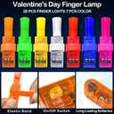 Valentines Day Gifts for Kids Classroom, 28 Pack Light Up Finger Lights Glow in The Dark Toys with Valentine's Themed Cards, Class Exchange Gifts Set, School Prizes Party Favor