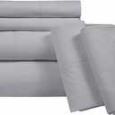 ROYALE LINENS 6 Piece King Sheets Set - Soft Brushed 1800 Microfiber Bedding - 1 Fitted and 1 Flat Sheet, 4 Pillow Cases - Wrinkle Free & Fade Resistant - Hotel Luxury Bed Sheets (Harbor Mist, King)