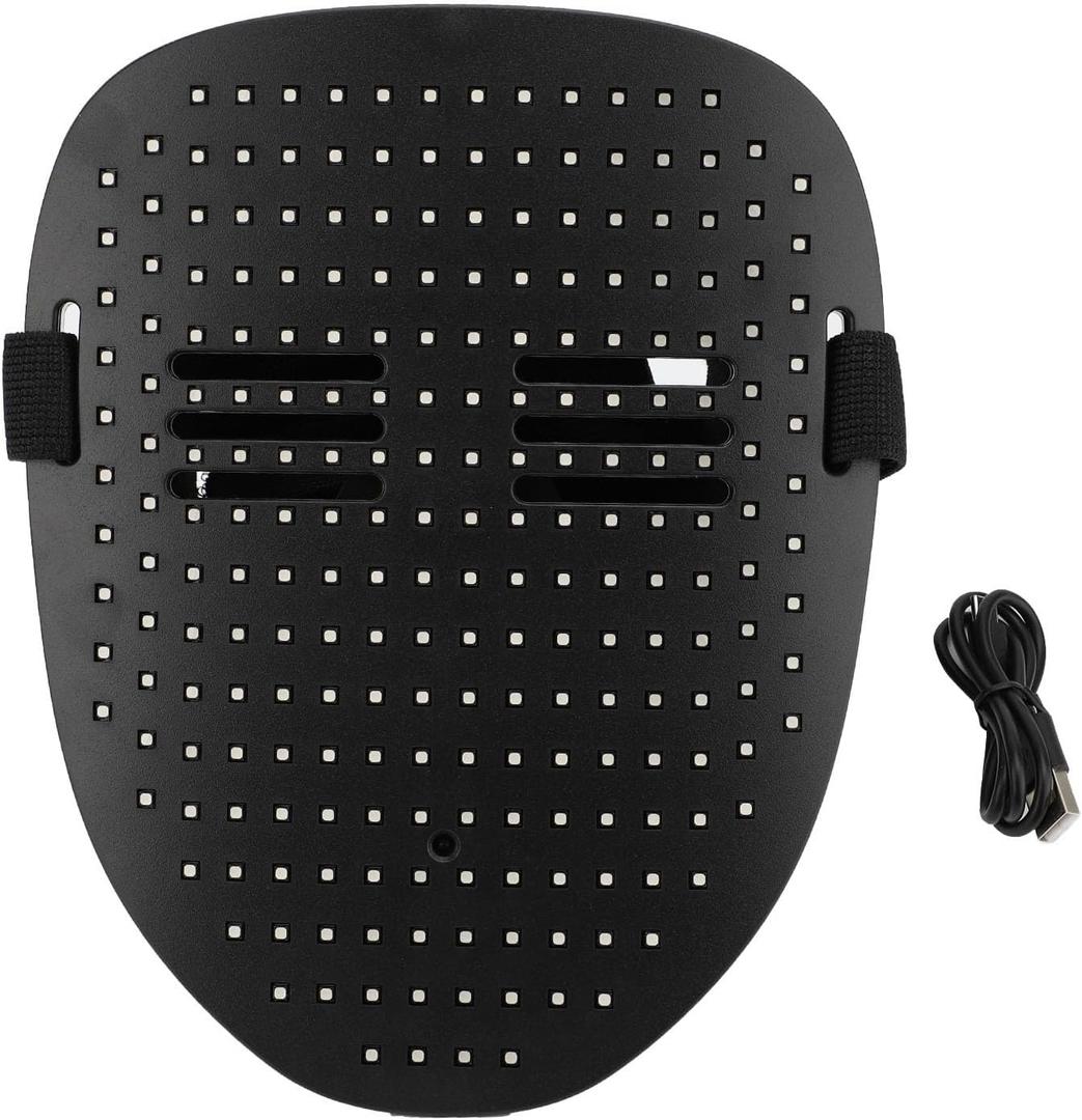 LED Party Face Cover 50 Modes Rechargeable Light Up Transforming Face Cover with Gesture Sensing 5V 1A