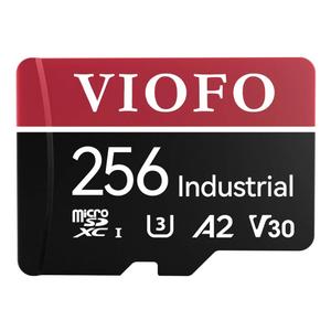 VIOFO 256GB Industrial Grade microSD Card, U3 A2 V30 High Speed Memory Card with Adapter, Support Ultra HD 4K Video Recording