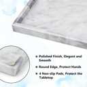 Real Natural Marble Tray for Bathroom, Vanity, Kitchen and Desktop, Rectangle Genuine Marble Stone Tray for Jewelry, Cosmetics, Candles, Lotion, Perfume and Home Decor