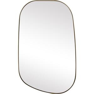 ANDY STAR 30"x48" Gold Wall MirrorBrushed Brass Irregular Bathroom Mirror with Stainless Steel Metal Frame, Large Asymmetrical Mirror for Bathroom, Entryway (Horizontal/Vertical)
