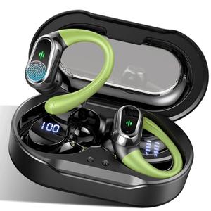 Wireless Earbuds, 2025 Bluetooth 5.4 Headphones Sport, Bluetooth Earbuds with ENC Noise Canceling Mic, 50H Stereo Wireless Headphones IP7 Waterproof with Ear hooks, Dual LED Display for Workout/Running