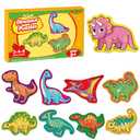 Quilinz 9 Packs Large Piece Jigsaw Puzzles for Toddlers 1-3,Kids Wild Animal Puzzle Ages 3-5,Baby Farm Dinosaur Puzzle,Preschool Educational Montessori Toys for 3 Year Old,Kindergarten Matching Puzzle