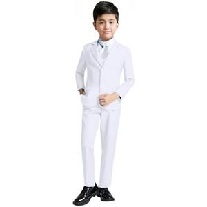 YuanLu Boys Suit for Kids Tuxedo Wedding Ring Bearer Outfit, 5 Piece Boy Slim Fit Formal Suits with Adjustable Waist, 16Y