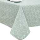 Heavy Duty Vinyl Tablecloth with Flannel Backing Waterproof Oil-Proof Plastic Table Cloth Stain-Resistant Wipeable Rectangle or Square Table Cover for Indoor and Outdoor (Green Grid 60x102 Inch)