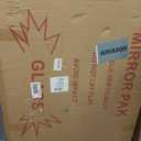 YOSHOOT Rustic Wooden Framed Wall Mirror, Natural Wood Bathroom Vanity Mirror for Farmhouse Decor, Vertical or Horizontal Hanging (48"L x 30"W, Brown)