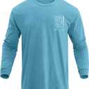 H HYFOL Men's Graphic T-Shirts USA Flag Cotton Long Sleeve American Patriotic Crewneck Regular Tee Shirts (4 XL, Crystal Blue)