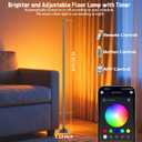 NBBUFF Led Corner Floor Lamp USB Powered with App & Remote Control, Color Changing Led Lamp Music Sync IC+RGBW, Timer, 64+ Music Modes, Standing Lamps for Living Room Lamp Bedroom Gaming Room, 1 Pack