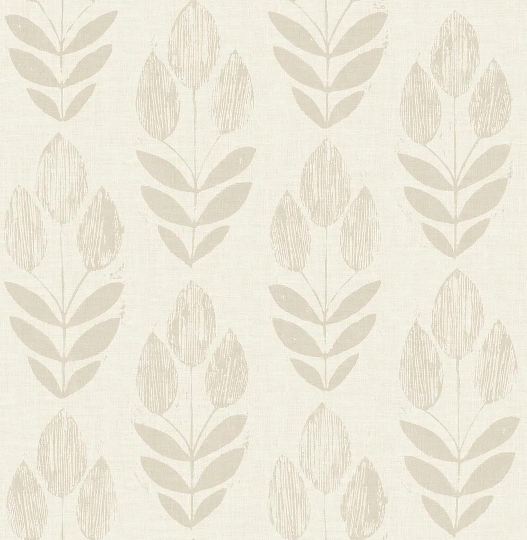 NuWallpaper Cream Folk Tulip Peel & Stick Wallpaper