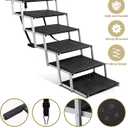 Extra Wide Stairs for Car - Foldable Dog Ramps for Large Dogs With Non-Slip Surface, Portable Steps for Cars, SUV, Truck, Support Up to 250 Lbs