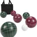 Bocce Ball Set Regulation Size - Lawn Game for Backyard or Beach - Includes Red and Green Bocce Balls, Pallino, and Carrying Case by Trademark Games