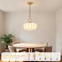 Farmhouse White Lantern Pendant Light,13" White Imitation Silk Lampshade,Adjustable Cord Modern Light Fixture Chandelier for Dining Room Kitchen Island Bedroom Entryway Hallway E26 Base
