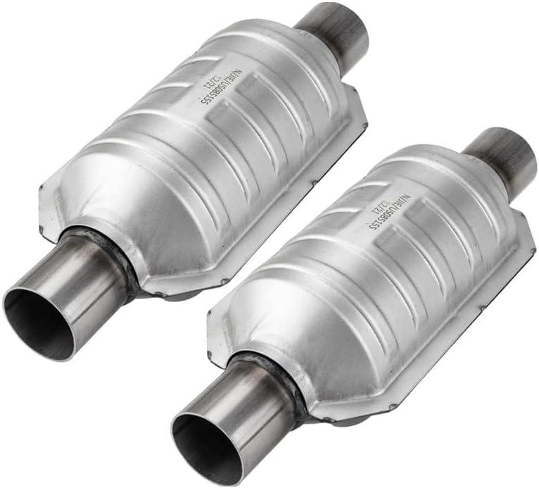 2Pcs 2" Universal Inlet/Outlet  EPA Approved Weld-on, Converter Catalytic Convertidor Automotive Replacement Emission (EPA Compliant)