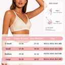 Modal Cotton Bra Chest-Wireless Thin Padded Breathable Comfortable Bras for Everyday Triangle Bralette for AAA-B Cup (L)