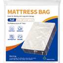 Mattress Bag for Moving Storage - Plastic Waterproof Mattress Protector Cover,Heavy-Duty Mattress Moving Supplies (1, Full)