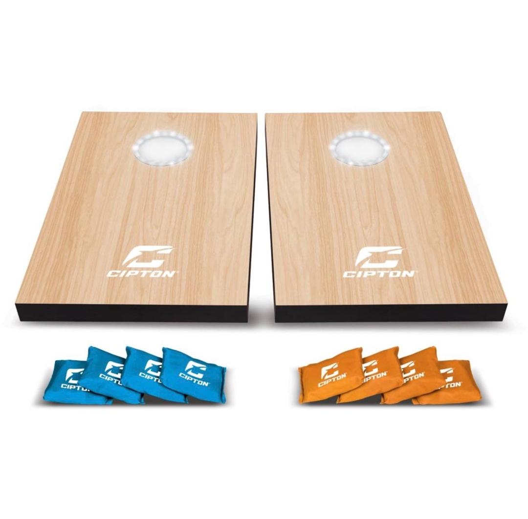 CIPTON LED Wooden Cornhole Set