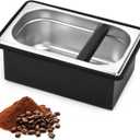 Espresso Knock Box, Stainless Steel Coffee Knock Box Large Capacity Coffee Pucks Container Espresso Machine Tool for Coffee Ground