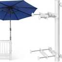 Heavy Duty 304 Stainless Steel Patio Umbrella Holder,Deck Umbrella Holder,for Outdoor Fixed Deck Railing Post(Range/3in-6in) Umbrella Deck Mount(Post, White), Onesize