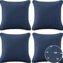 Sunbrella Decorative Outdoor Water Repellent Throw Pillows with Inserts, Set of 4, 18" x18" Pillows for Patio, Backyard, Bed, Couch, and Patio Furniture, Specrtum Indigo