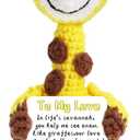 Handmade Positive Crochet Animals Gifts for Her/Him/Women/Men, To My Love Emotional Stuffed Giraffe Thank You Present Gift for Anniversary, Weeding, Christmas, Valentines, Birthday and Special days