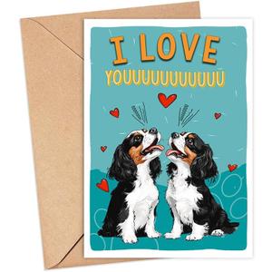 Cavalier King Charles Spaniel Dog Card, Spaniel Anniversary Card Funny, Dog Anniversary Card, For Husband, Wife, Girlfriend, Boyfriend, Card For Dog Owners, Spaniel Dog Lover Gift, I Love Youuuu