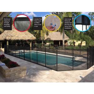 Safety Fence for In Ground Pool Size: 5', Black (12' x 5' (Rectangular))